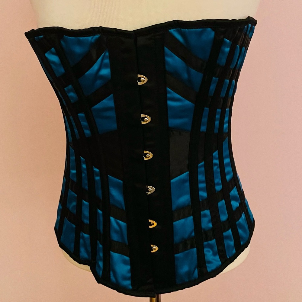 Elegant Black and Blue Corset Shapewear